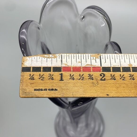 Vintage Amethyst Glass Vase Six Paneled Art Nouveau Imperial Glass Purple Lilac - Picture 10 of 16